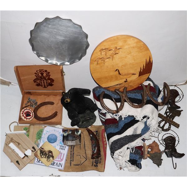 LARGE LOT OF COUNTRY/RANCH THEMED HOME DECOR