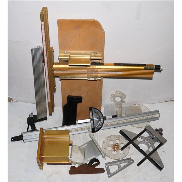 LARGE LOT OF TABLE SAW/ ROUTER ATTACHMENTS