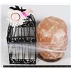 Image 1 : DECORATIVE SALT ROCK AND NEW BIRD CAGE