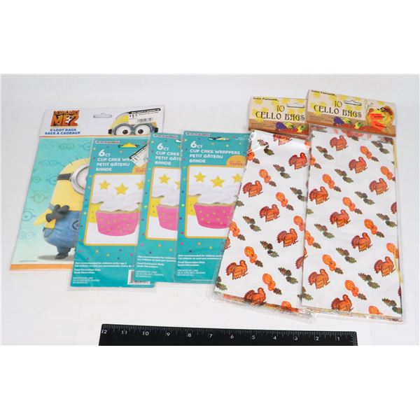 LOT OF MISC. DECORATIONS DESPICABLE ME 2 LOOT BAGS
