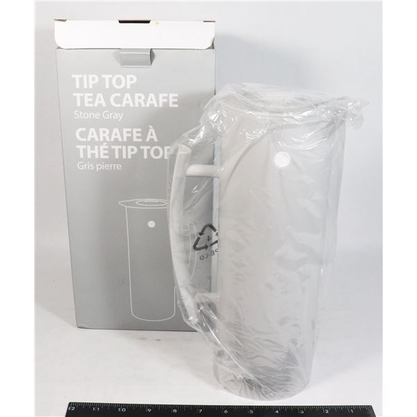 TIP TOP TEA CARAFE BY STEEPED TEA . STONE GRAY