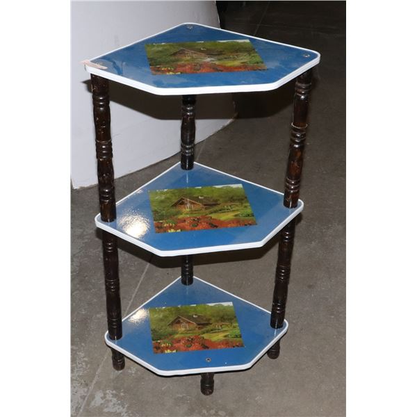 VINTAGE 3 TIER PLANT STAND/ CORNER SHELF