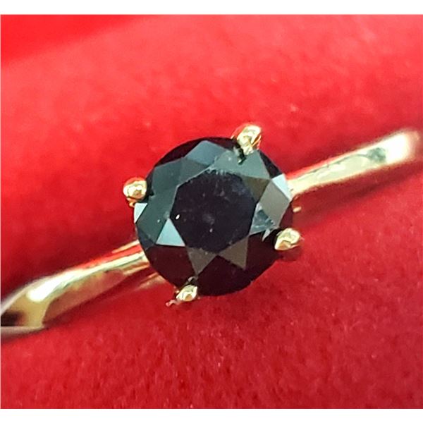 10K YELLOW GOLD BLACK DIAMOND(0.67CT)RING (SIZE 7)