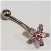 Image 1 : SILVER CUBIC ZIRCONIA BELLY BUTTON