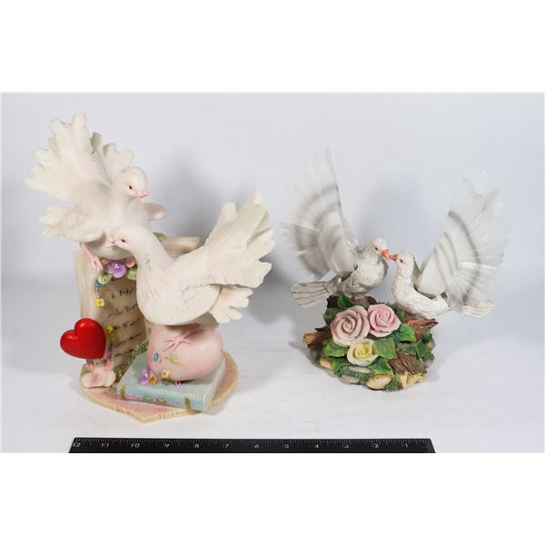 TWO DOVE STATUES