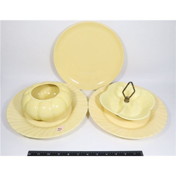 YELLOW PLATE LOT, TWO FRANCISCAN DISHES 10-1/2",