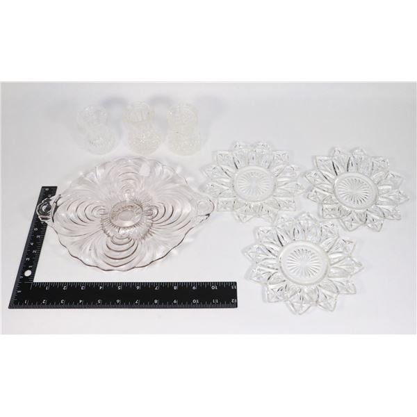 3 FEDERAL GLASS PLATES 6-1/2",  CAMBRIDGE CAPRESE