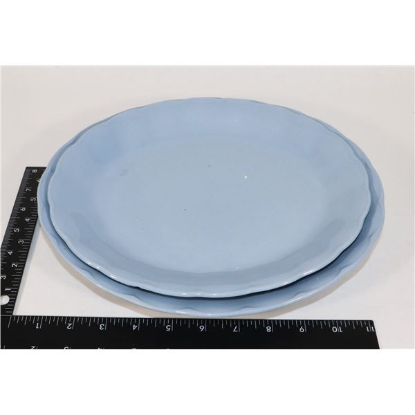 BLUE PETAL CHINA PLATTERS 10 1/2 AND 11 1/2"