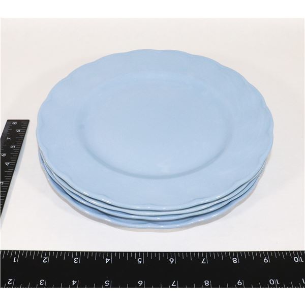 BLUE LUPIN CHINA, 4 LUNCH PLATES STAMPED