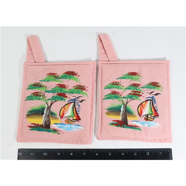 PINK OVEN GLOVES