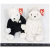 Image 1 : 2 TY BEANIE BABIES BEARS GROOM BEAR AND BRIDE BEAR