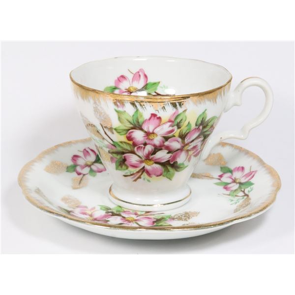 HAND PAINTED 7162 CHERRY BLOSSOM DESIGN TEACUP AND