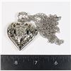 Image 1 : NEW SILVER TONE HEART LOCKET POCKET WATCH WITH