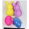 Image 1 : 2 NEW EGG SHAPED CONTAINERS SOLD WITH 2 BUNNY