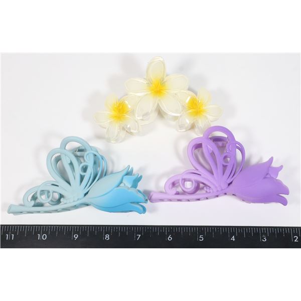 3 NEW FLOWER DESIGN CLAW CLIP HAIR CLIPS