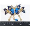 Image 1 : NEW RHINESTONE ACCENT BLUE BUTTERFLY TASSEL CRAB