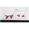 Image 1 : 2 NEW PAIRS BUBBLE GUM PINK OF HEART DESIGN STUD