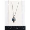 Image 1 : NEW SILVER TONE TEAR DROP CUDDLING CATS PENDANT