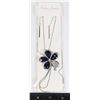 Image 1 : NEW SILVER TONE Y DESIGN BLUE RHINESTONE FLOWER