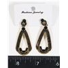 Image 1 : NEW NAVY BLUE RHINESTONE TEAR DROP DANGLE