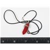 Image 1 : NEW SYNTHETIC CHERRY RED HEXAGONAL STONE PENDANT