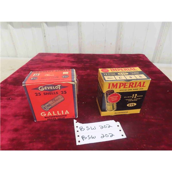 (50 Rounds) 2 Vintage Boxes of 12 Gauge 2 3/4'' Ammo 