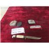 Image 1 : Swiss Army Knife, Hunting Knife, Remington Belt Buckle, 