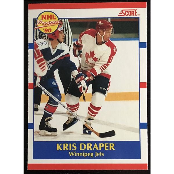 1990-91 SCORE KRIS DRAPER ROOKIE CARD