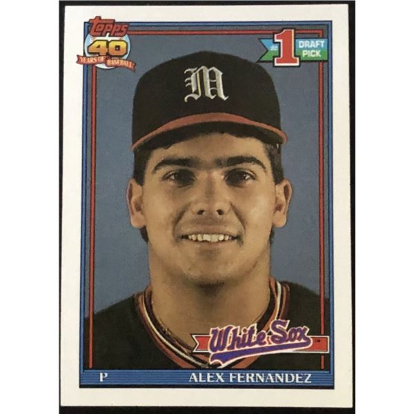 1991 TOPPS ALEX FERNANDEZ ROOKIE CARD