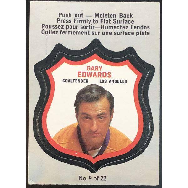 1972-73 O-PEE-CHEE GARY EDWARDS PLAYER CREST