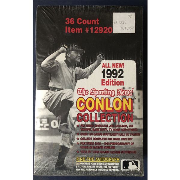 1992 CONLON COLLECTION ALL TIME BASEBALL SEALED WAX BOX