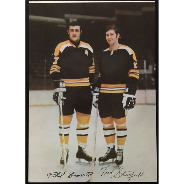 1969 PHIL ESPOSITO (HOF) / FRED STANFIELD POSTCARD