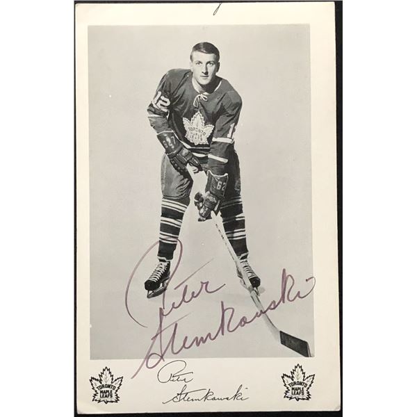 1965-66 PETE STEMKOWSKI POST CARD - SIGNED