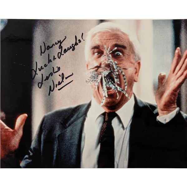 Police Academy Leslie Nielsen signed photo