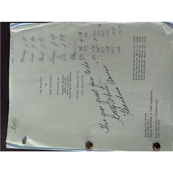 The Proposal Betty White signed script