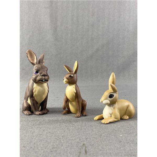 3 - 1982 Watership Productions Ltd. Hand Decorated "Watership Down" Porcelain Figurines