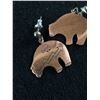 Image 2 : Beautiful Pair Of Native Carved Copper Earrings Unmarked
