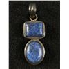 Image 2 : Very Pretty Sterling Silver 2" L  Pendant w/ Blue Stones. Marked 925