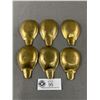 Image 2 : Mid-Century Solid Brass w/ Enamel Individual Ashtray Set
