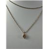 Image 2 : Antique Victorian 9K Gold w/ Seed Pearls & Rubies Slide w/ 3K-8K Gold Chain Slider 48"L Necklace