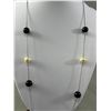 Image 2 : 925 Sterling Silver Black Onyx Beads & Pearls Necklace