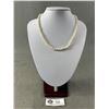 Image 1 : Hand Knotted Pearls Choker Necklace w/ Original 835 Silver Closure