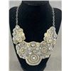 Image 2 : Vintage Handcrafted Materialwith Pearls & Rhinestones Necklace