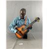 Image 1 : Nicely Detailed Black Man Playing Guitar Resin Art Sculpture. Approx. 22"H