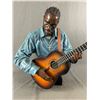 Image 2 : Nicely Detailed Black Man Playing Guitar Resin Art Sculpture. Approx. 22"H