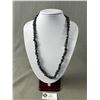 Image 1 : Genuine Black Alaska Diamond Stone or Hemitite Beads Tumbled Necklace