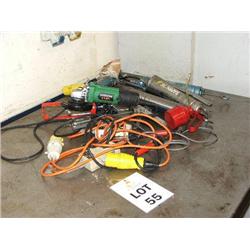 QTY OF SOLDERING IRONS & GREASE GUNS