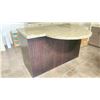 Image 5 : DARK WOOD FINISH GRANITE TOP 3 DRAWER WITH BOTTOM CUPBOARD ISLAND 60"W X 48"D X 36"H