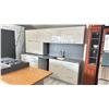 Image 1 : SILESTONE BY COSENTINO KITCHEN CABINET SET - WHITE W/CHROME HANDLES AND  GREY STONE COUNTERTOP
