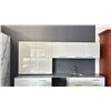 Image 2 : SILESTONE BY COSENTINO KITCHEN CABINET SET - WHITE W/CHROME HANDLES AND  GREY STONE COUNTERTOP